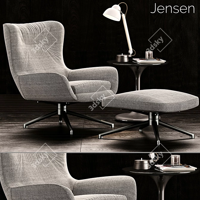  Stylish Minotti Jensen Armchair Set 3D model image 1