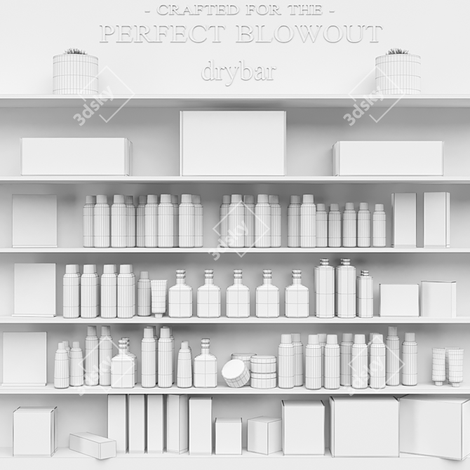 Beauty Salon Essentials: Cosmetics, Makeup, Lotion, Shampoo, Hair Dryer, Perfume 3D model image 2