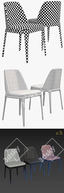 Elegant Poliform Grace Chair 3D model image 3