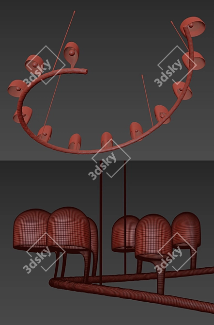 Spiral Elegance: Stunning Chandelier 3D model image 3