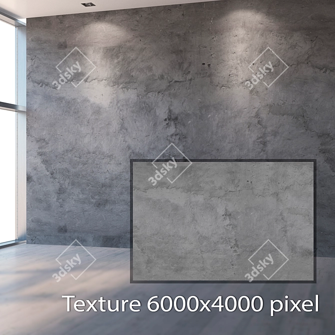 Seamless Concrete Wall Texture 3D model image 2