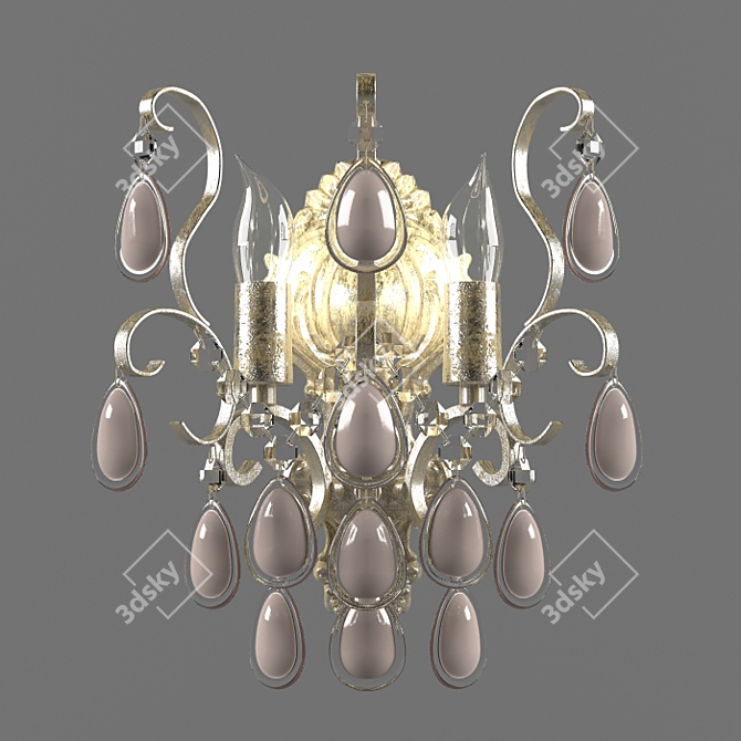 Sevilla AP2 Gold Sconce - 28cm Height, 21cm Depth, 26cm Length 3D model image 1