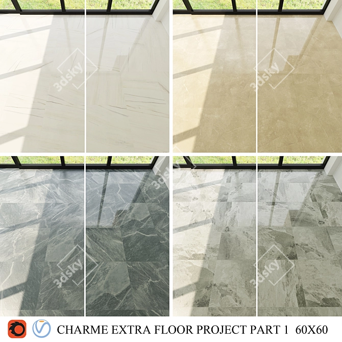 Italon Charme Extra Floor: Elegant Ceramic Collection 3D model image 1