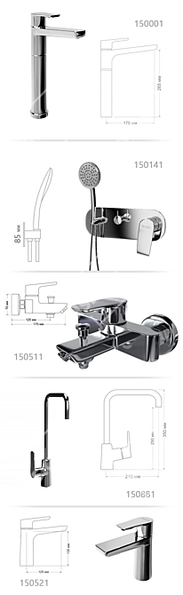 NEWARC Faucet Series 3D model image 2