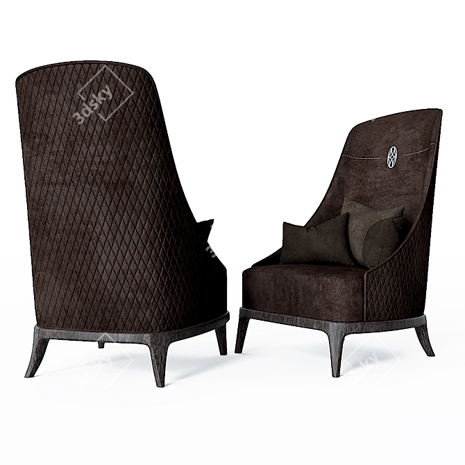 Contemporary Quilted Armchair 3D model image 2