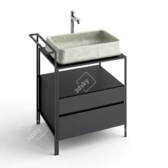 Tangible Concrete Bathroom Sink 3D model image 1