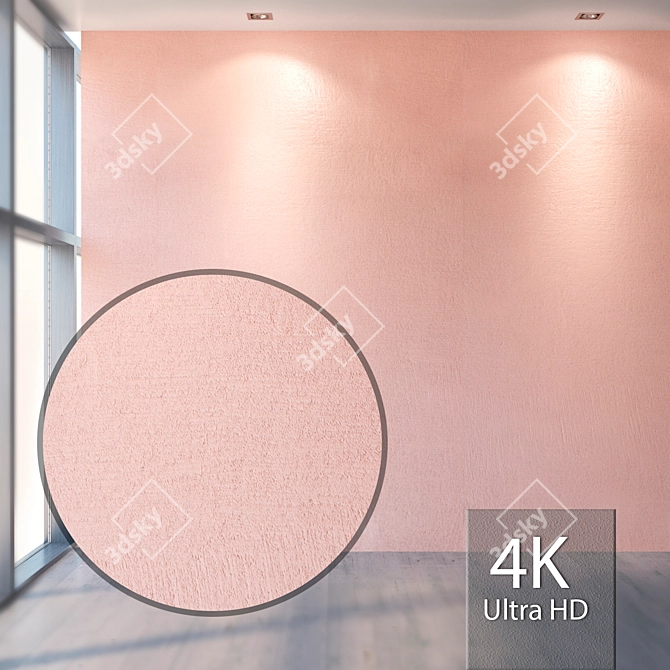 Seamless Plaster Texture Set 3D model image 1
