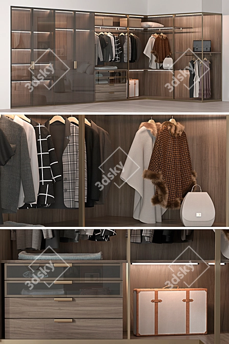 Modern Wardrobe Molteni & C 3D model image 2