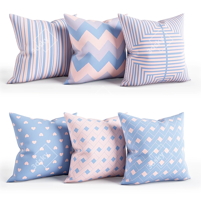 Serenity Rose Quartz Pillow Set 3D model image 1