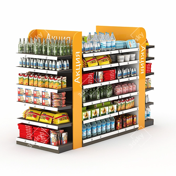 Store Racks with Filling: Versatile and Durable 3D model image 1