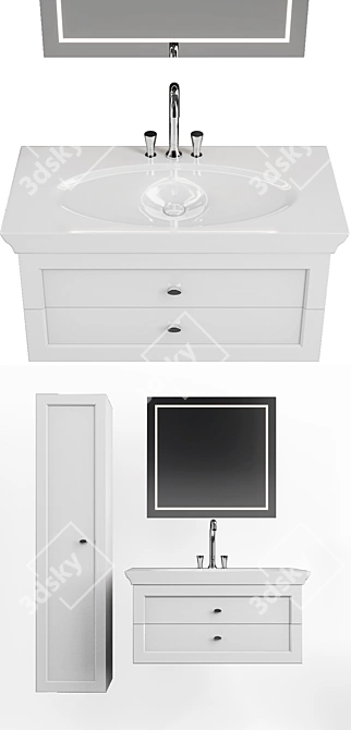 Stylish LA BELLE Set: Bidet, Toilet, Cabinet - Villeroy and Boch 3D model image 2