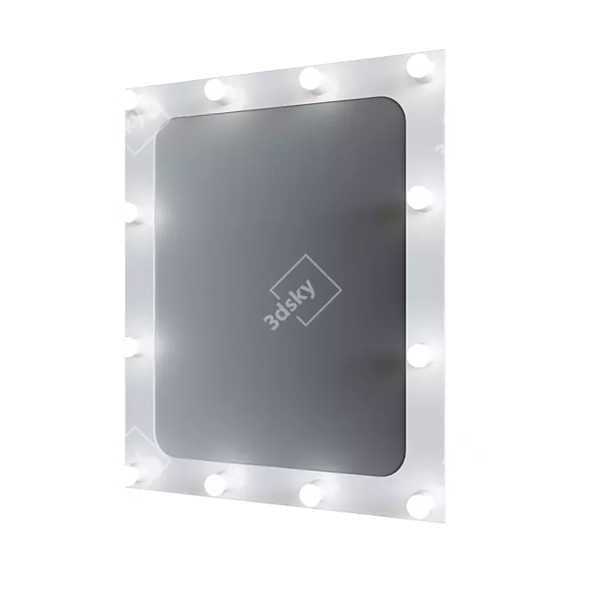 Illuminated Makeup Mirror 3D model image 1