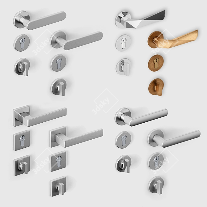 Martinelli DnD Door Handles - Elegant Italian Designs 3D model image 2