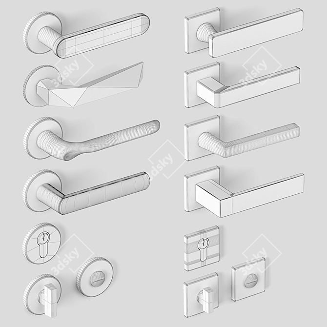 Martinelli DnD Door Handles - Elegant Italian Designs 3D model image 3