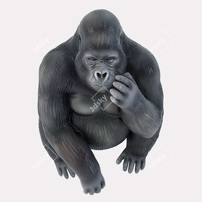 Gorilla Figurine: Detailed 3D Model 3D model image 3