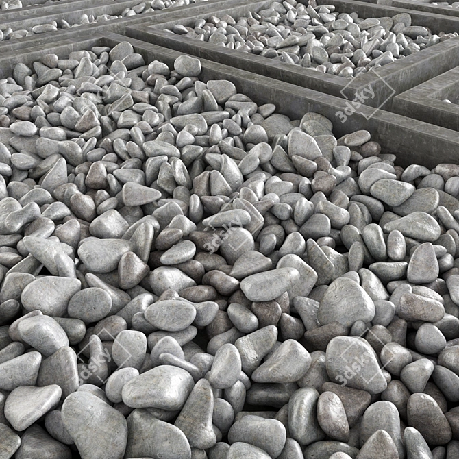 Concrete Pebbles: Polygon Shapes 3D model image 2