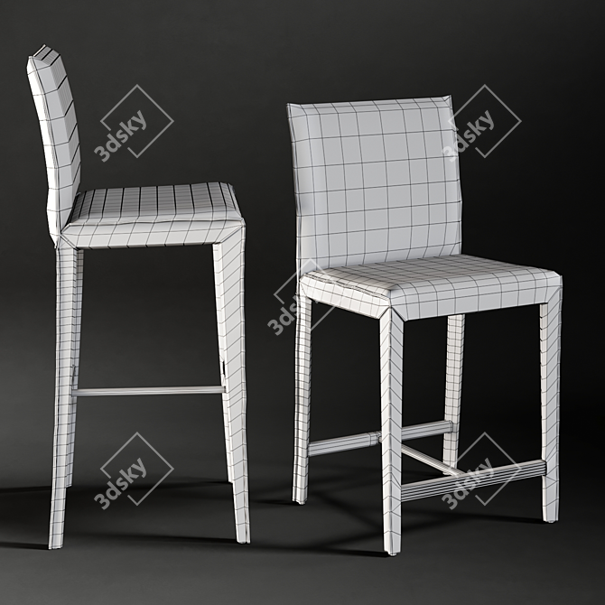 Modern Folio Bar Stool: Realistic 3D Model 3D model image 3