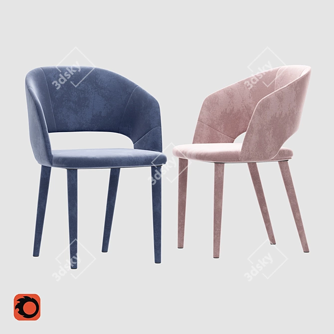 Andorra Easy Chair: Stylish and Durable Comfort 3D model image 1