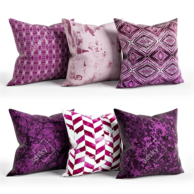 Plum Paradise Pillow Set 3D model image 1