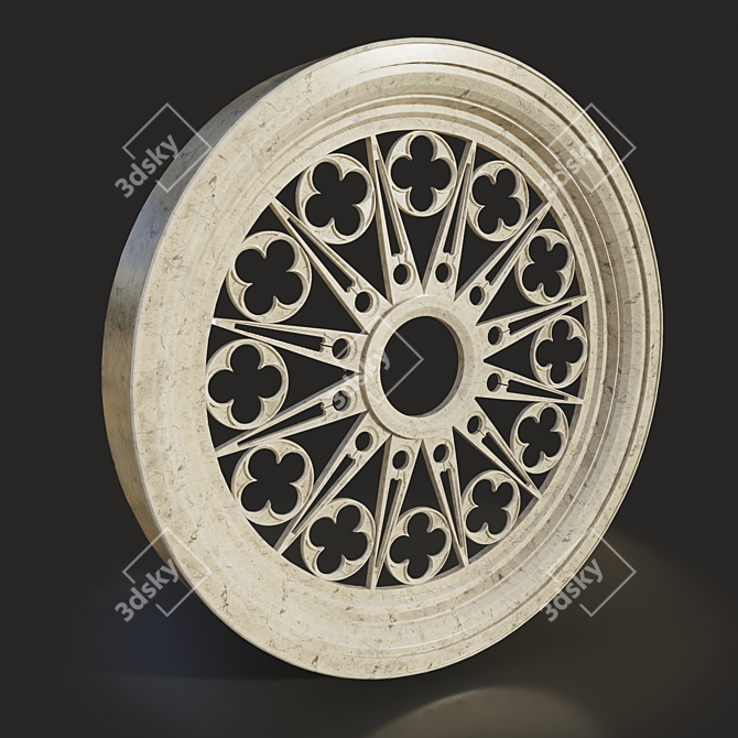 Gothic Stained Glass Frame 3D model image 1