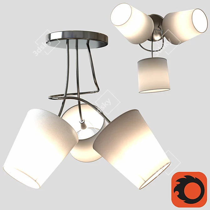 EGLO Anodized Aluminum Chandelier 3D model image 2