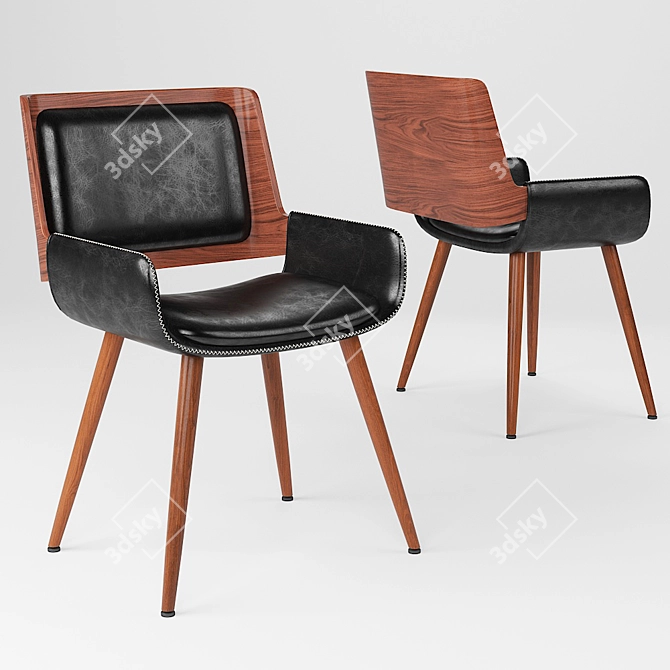 Carson Carrington Kjerringvag Black Leisure Chair 3D model image 1