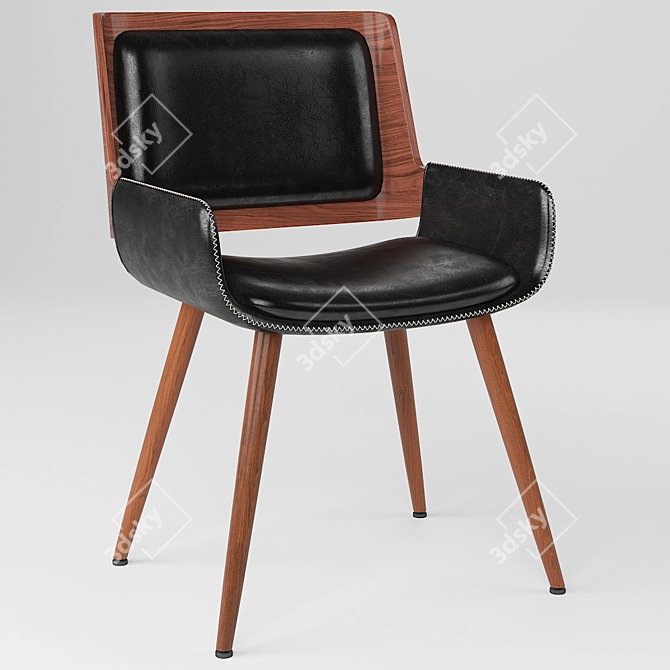 Carson Carrington Kjerringvag Black Leisure Chair 3D model image 2