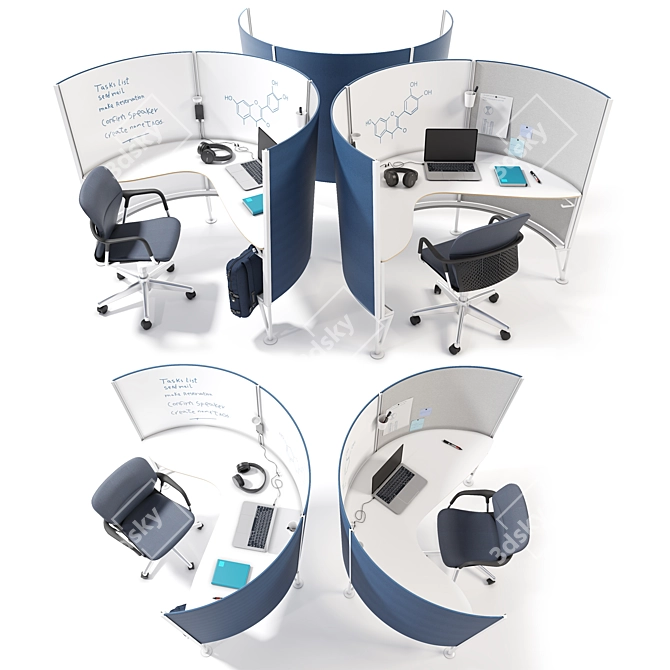 HermanMiller Prospect Solo Space: Ultimate Productivity Setup 3D model image 3