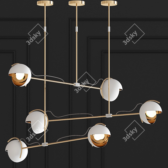 Elegant Laine Chandelier Illuminates 3D model image 1
