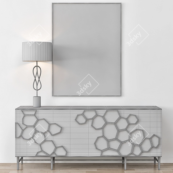 Modern Honeycomb Credenza: John-Richard 3D model image 2