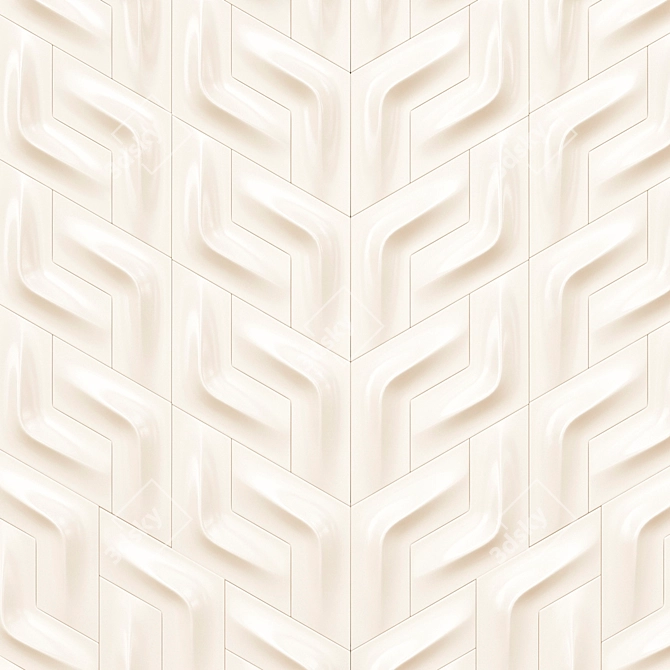 Sleek 3D Gypsum Wall Panels 3D model image 1