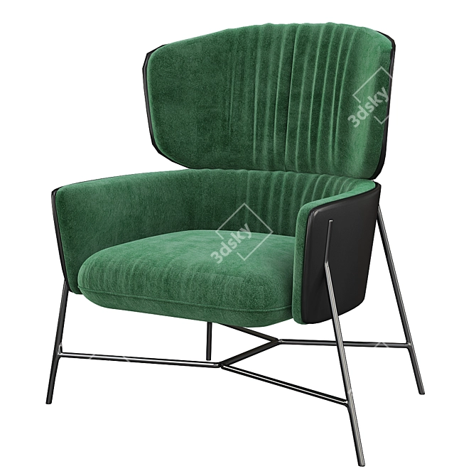 Caristo High Back Armchair: Modern Elegance at Its Best! 3D model image 1