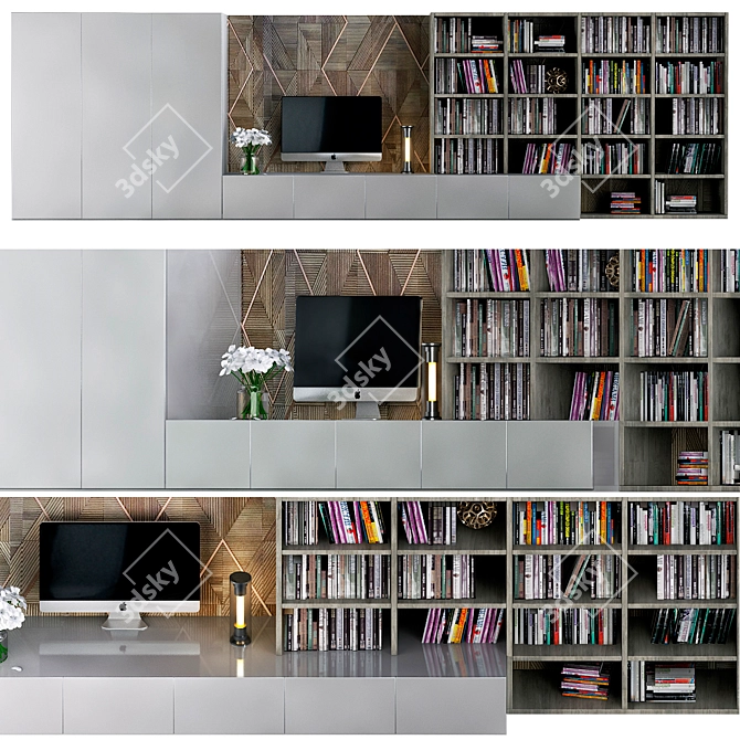 Versatile Book Wardrobe with Style 3D model image 1