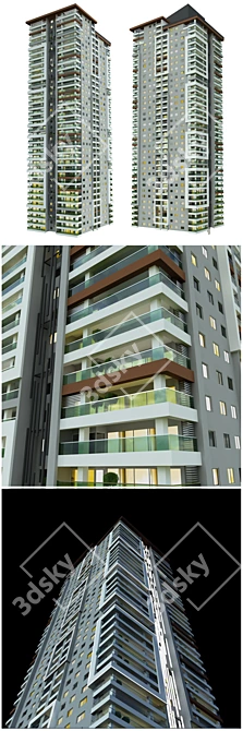 Contemporary Highrise Residence: 3dsmax 2015 + Vray 3D model image 2