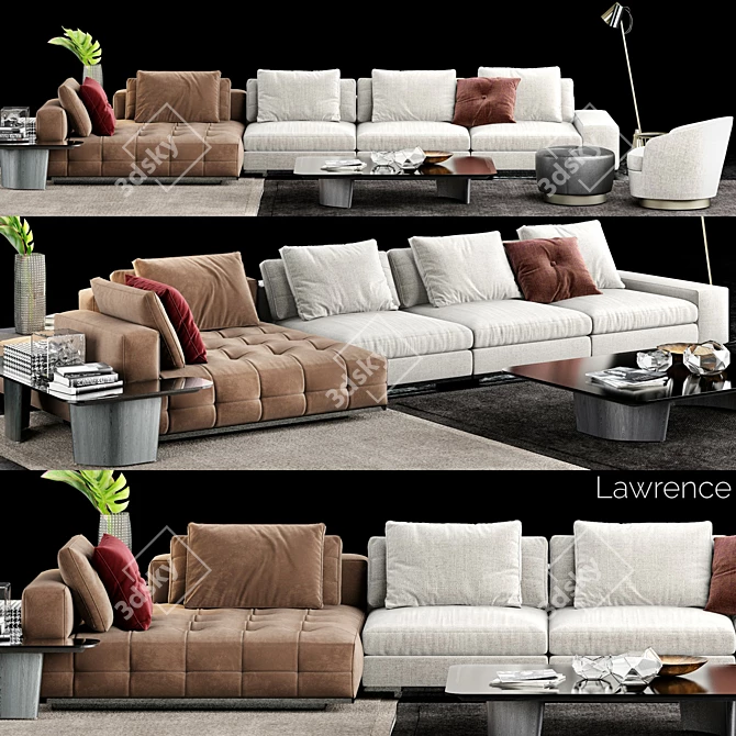 Minotti Lawrence Sofa: Timeless Elegance for your Living Space 3D model image 1