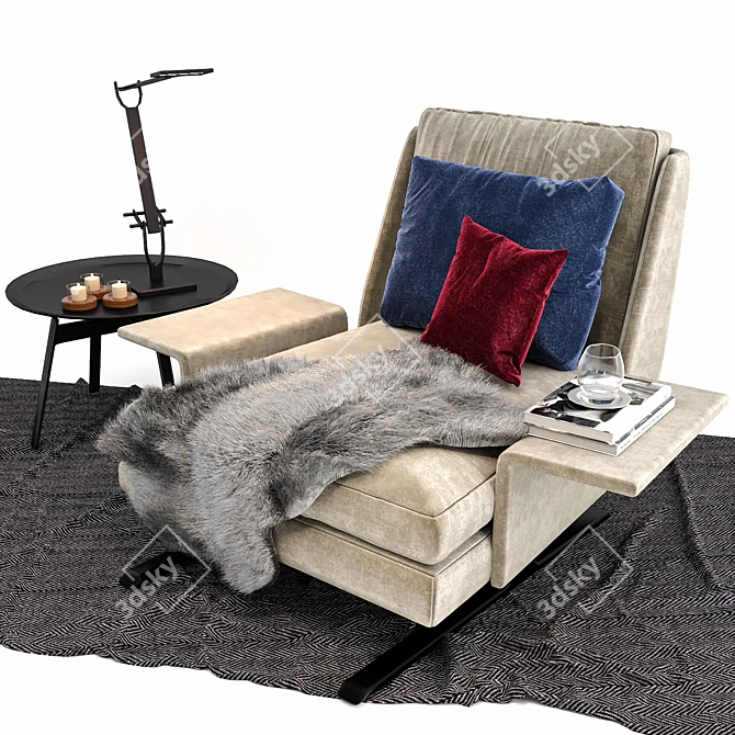 Modern Minotti Spencer Lounge Chair 3D model image 1