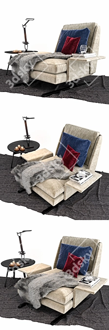 Modern Minotti Spencer Lounge Chair 3D model image 2