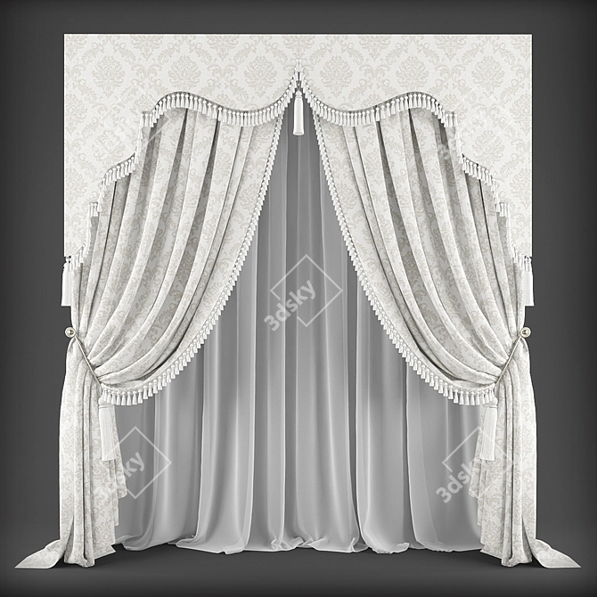 Classic Style Curtains 3D model image 1