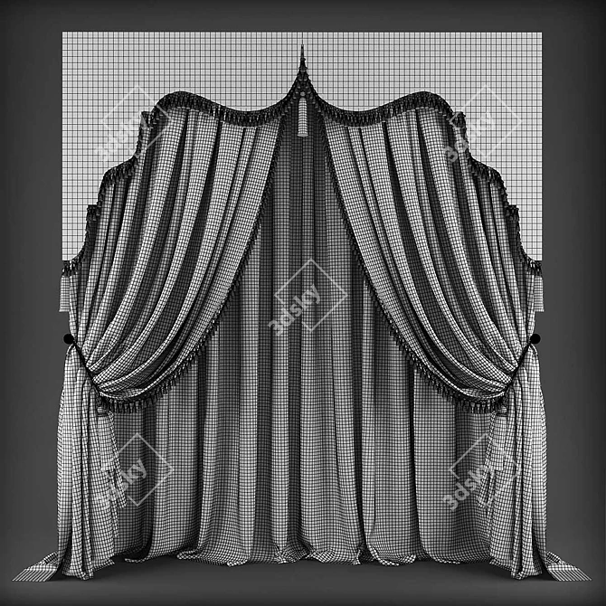 Classic Style Curtains 3D model image 2