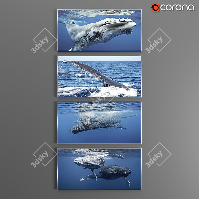 Marine Dreams: Set of 4 Posters 3D model image 1