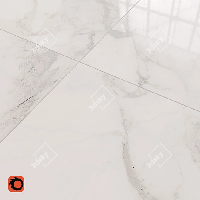 Golden Tile Calacatta Extra: Luxurious Marble Floor Tiles 3D model image 3