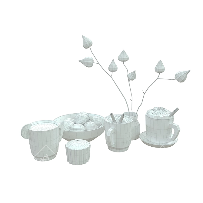 Elegant Autumn Decor Set 3D model image 3