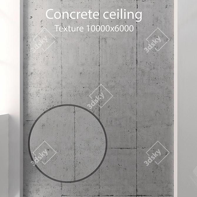Seamless Concrete Ceiling Texture 3D model image 1