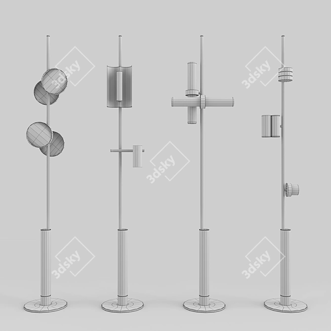 Sleek Typographic Cilon Floor Lamp 3D model image 2