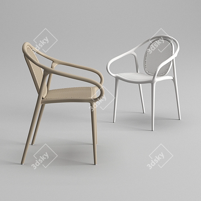 ErgoFlex Polypropylene Armchair 3D model image 2