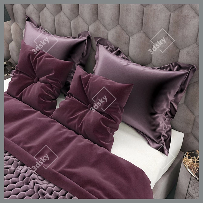 Luxury ENVY MAXI Art-Deco Bed 3D model image 3