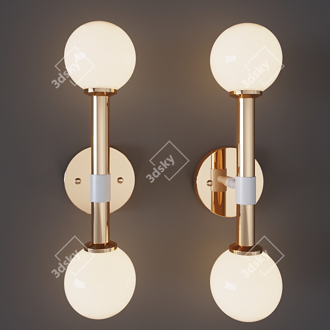 Matteo Opal Glass Wall Light 3D model image 1