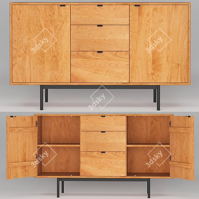 Hensley Storage Cabinets - Versatile and Stylish 3D model image 1