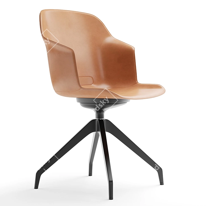 Luxurious Leather Task Chair 3D model image 1