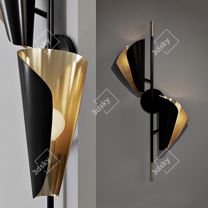 Cigale Double Sconce: Elegant and Efficient Lighting 3D model image 1